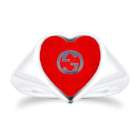 gucci gg ring silver|Gucci heart ring for sale.